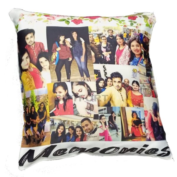 Personalized White Cushion with Filler and Print Photo On Cushion 12X12 inches (Pack of 1) for All Occasions
