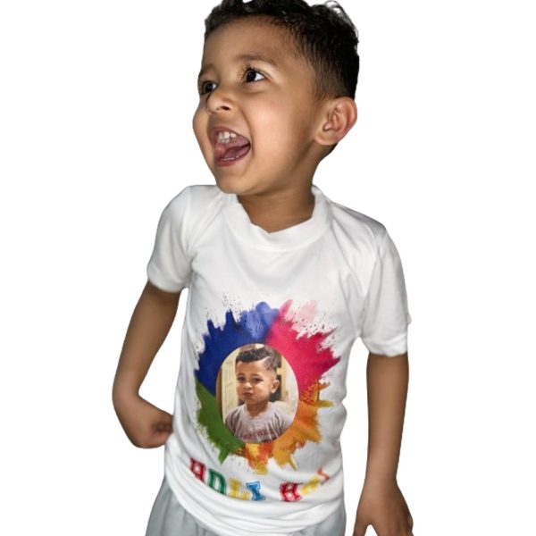 Happy Holi Tshirt for Kids’s Colourful – Holi Tshirt, PACK OF 1 - Image 3