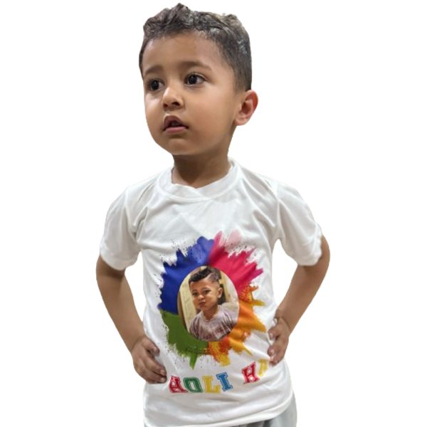 Happy Holi Tshirt for Kids’s Colourful – Holi Tshirt, PACK OF 1 - Image 2